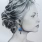 Boucles d'oreilles Baleines en tissu féérie bleue