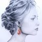 Boucles d'oreilles papillons et fleur de cerisier en tissu japonais moiré rouge