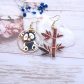 Boucles d'oreilles Panda et bambou en Liberty Héritage Garden Automn