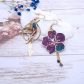 Boucles d'oreilles oiseau colibri et fleur de cerisier en liberty Héritage Garden Automn