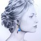Boucles d'oreilles chats en tissus féérie bleue