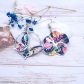 Boucles d'oreilles papillon et hibiscus en liberty dreams of summer multicolore