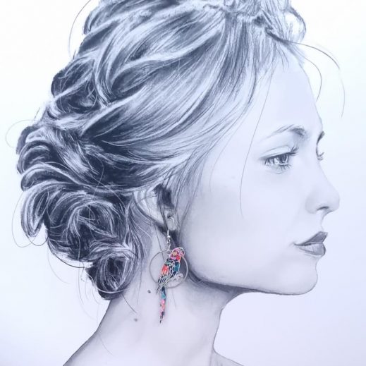 Boucles d'oreilles Perroquet et plumes en liberty dreams of summer multicolore Boucles d'oreilles Perroquet et plumes en liberty dreams of summer multicolore