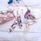 Boucles d'oreilles grand colibri et plumes en tissu liberty dreams of summer multicolore