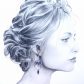 Boucles d'oreilles Loup taille médium en liberty Capel Indigo