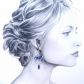 Boucles d'oreilles Loup taille médium en Tissu féérie bleue