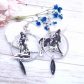 Boucles d'oreilles Loup taille médium en Tissu liberty Erica noir
