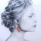 Boucles d'oreilles dragons en TISSU japonais moiré rouge