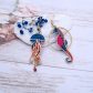 Boucles d'oreilles Hippocampe et méduse en liberty Ciara pétrole