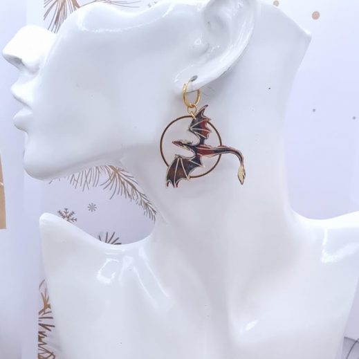 Boucles Dragons Réversibles en Tissu liberty Heritage Automn et Mitsi valéria rubis Boucles Dragons Réversibles en Tissu liberty Heritage Automn et Mitsi valéria rubis