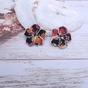 Fleur de cerisier Réversibles en Tissu liberty Dream of summer burnt et Ciara fauve (fil 2.5mm)