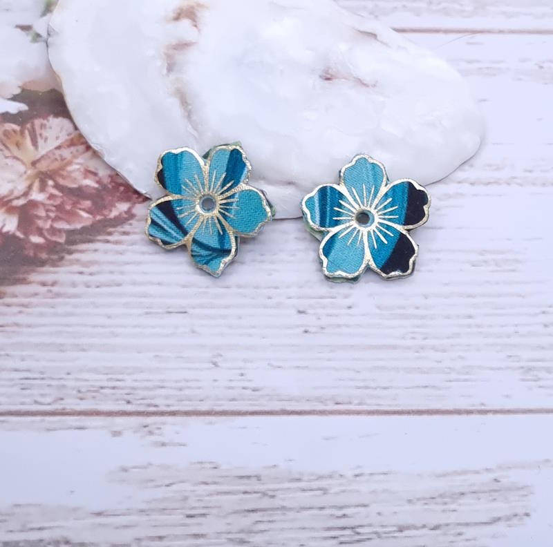 Fleur de cerisier Réversibles en Tissu art déco turquoise et david joe vert