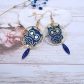 Boucles d'oreilles Chouettes en TISSU Liberty Erica navy