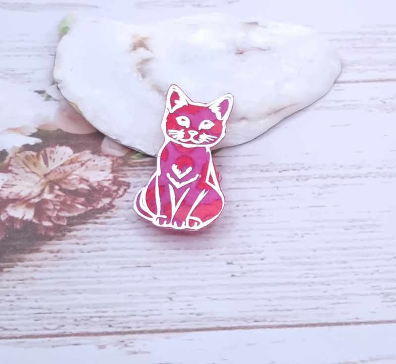 broche chat en liberty betsy candy kiss