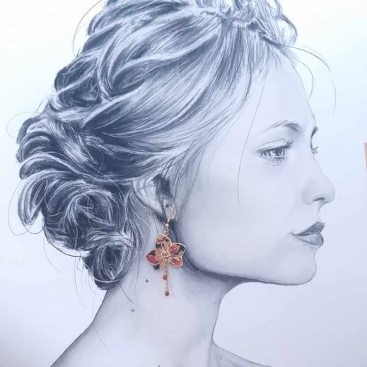 Boucles d'oreilles papillon et orchidée en liberty dreams of summer burnt Boucles d'oreilles papillon et orchidée en liberty dreams of summer burnt