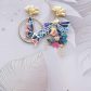 Boucles d'oreilles Papillon et ginkgo en tissu liberty dreams of summer multicolore