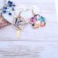 Boucles d'oreilles oiseau colibri et hibiscus en liberty dreams of summer multicolore