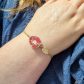 Bracelet ajustable fleur coquelicot en liberty Capel rubis