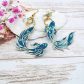 Boucles d'oreilles poisson en Tissu Capel canard