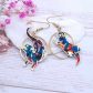 Boucles d'oreilles loutres en TISSU liberty Ciara pétrole