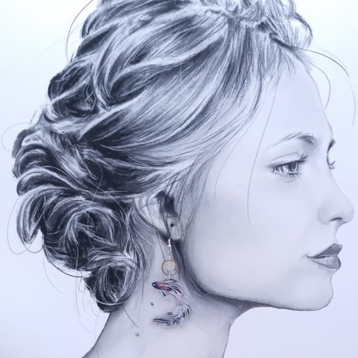 Boucles d'oreilles poisson en Tissu Liberty purley meadow marine Boucles d'oreilles poisson en Tissu Liberty purley meadow marine