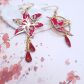 boucles d'oreilles colibri et lys capel rubis