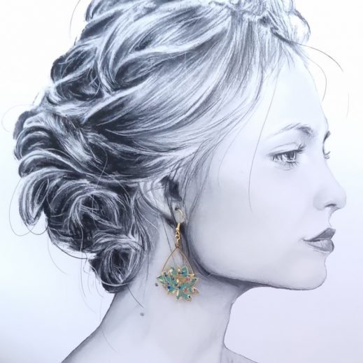 Boucles d'oreilles oiseau perruche et lotus en TISSU liberty Donna Leigh Jade Boucles d'oreilles oiseau perruche et lotus en TISSU liberty Donna Leigh Jade