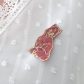 Broche Chat en tissu japonais moiré rouge