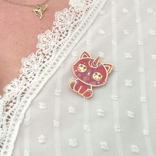 Broche Caticorne en liberty Betsy Candy Kiss Broche Caticorne en liberty Betsy Candy Kiss