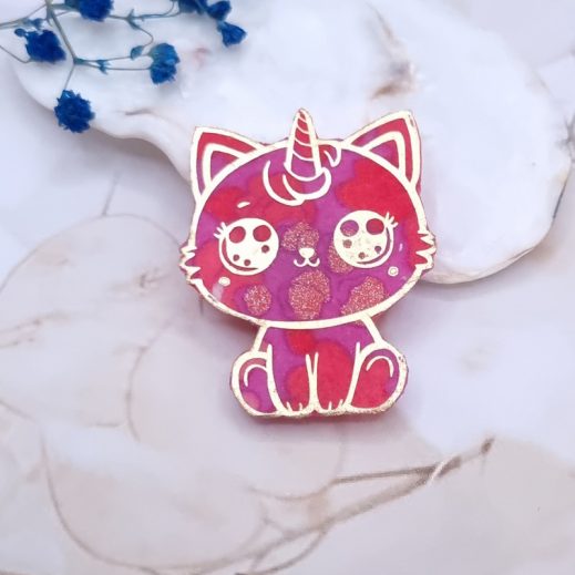 broche caticorne en liberty betsy candy kiss