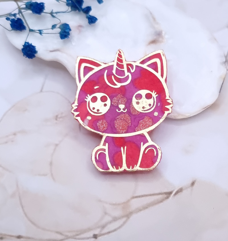 broche caticorne en liberty betsy candy kiss