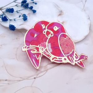 Broche Inséparables en liberty Betsy Candy Kiss