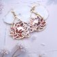 Boucles d'oreilles lotus en TISSU liberty Ciara fauve
