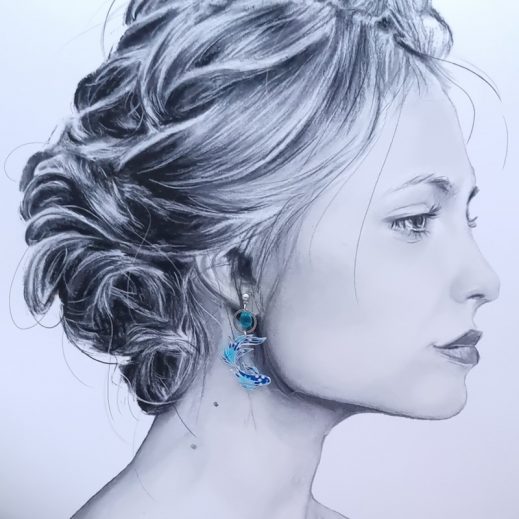 Boucles d'oreilles poisson médium en Tissu Petit Pan wasabi bleu Boucles d'oreilles poisson médium en Tissu Petit Pan wasabi bleu