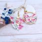 Boucles d'oreilles Papillon et gingko en tissu liberty Wiltshire summer garden