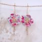 Boucles d'oreilles grandes créoles fleurs de cerisier en TISSU liberty Wiltshire Summer garden