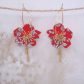 Boucles d'oreilles grandes créoles fleurs en TISSU liberty Summer bloom coquelicot
