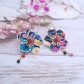 Boucles d'oreilles grandes créoles fleurs de cerisier en TISSU liberty Dream of summer