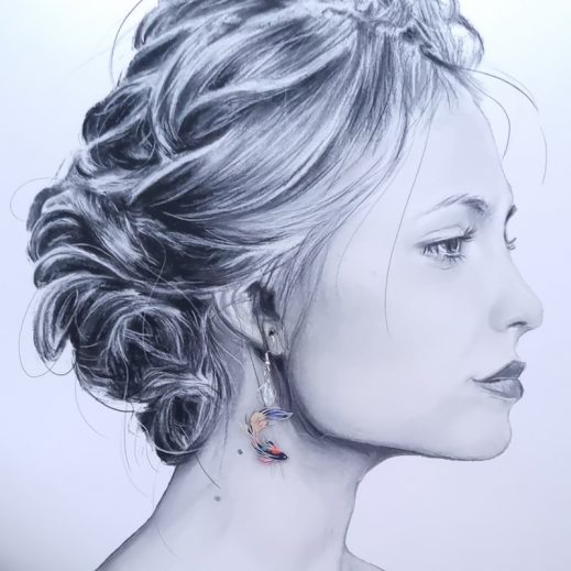 Boucles d'oreilles poisson médium en Tissu Liberty Dreams of summer multicolore Boucles d'oreilles poisson médium en Tissu Liberty Dreams of summer multicolore