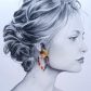 boucles d'oreilles coeurs en tissu liberty Thorpe rouille