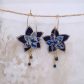 boucles d'oreilles fleur de tiare en tissu Strawberry theif majorelle