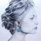 Boucles d'oreilles colibri et fleurs de lotus en TISSU uni bleu Paon
