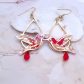 Boucles d'oreilles colibri en TISSU Sakura rouge