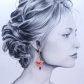 Boucles d'oreilles colibri en TISSU Sakura rouge