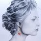 Boucles d'oreilles colibri en TISSU Margareth Annie orange et bleu