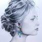 Boucles d'oreilles tortues en Tissu uni bleu Paon