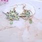 Boucles d'oreilles colibri et fleurs de lotus en TISSU liberty David Joe vert
