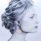 Boucles d'oreilles colombe et fleurs de lotus en TISSU liberty Ianthe blanc