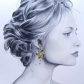 Boucles d'oreilles grandes créoles fleurs de tiaré en TISSU liberty Ciara biotanique
