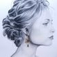 Boucles d'oreilles colibri et fleurs de lotus en TISSU liberty Erica noir
